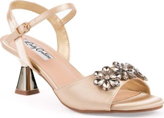 Lady Couture Liz Floral Crystal Sandal in Gold at Nordstrom Rack, Size 11