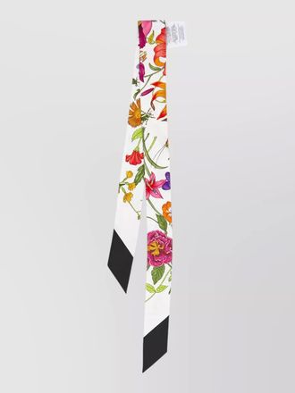 Gucci flora silk twill narrow scarf