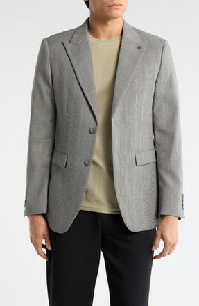 T.R. Premium Slim Fit Plaid Stretch Sport Coat in Grey at Nordstrom Rack, Size Xx-Large