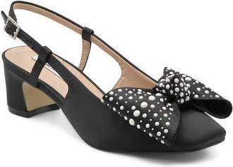 Charles by Charles David Jackie Slingback Pump in Black Satin at Nordstrom, Size 6.5