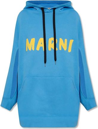 Marni Blauwe Oversized Hoodie Aw 23 - Dames - Hoodies - Blauw - XS - Katoen - Hoodies & sweatvesten