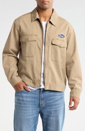 Brixton Trademark Cotton Garage Jacket in Washed Khaki at Nordstrom, Size Xx-Large