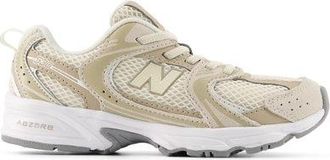 New Balance Kids 530 Bungee Lace in Beige/Brown Leather, size 13.5