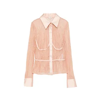 Elisabetta Franchi Lace-panelled Satin-trim Shirt