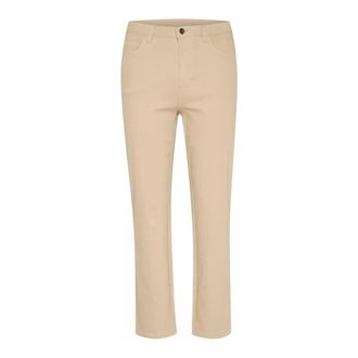 Kaffe Slim-fit broek - Dames - Broeken - Beige - Maat: 3XL Leer
