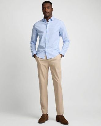 Onia Poplin Button Down Long Sleeve Shirt in Narrow Sky at Nordstrom, Size Medium L