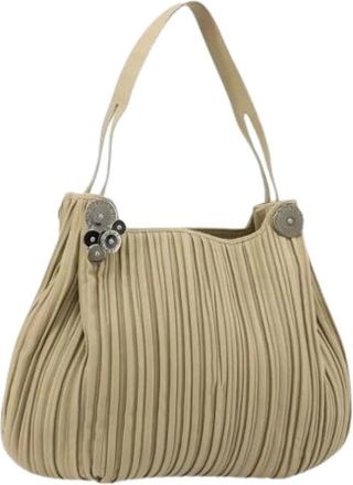 Bulgari Pre-owned Vintage Schoudertas - Dames - Vintage Schoudertas - Beige - ONE Size - Leer - Vintage