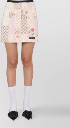 Marine Serre floral patchwork high waist mini skirt