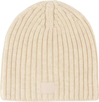 Acne Studios Wollen Beanie Muts - unisex - Hoeden - Beige - ONE Size - Wol - Accessoires
