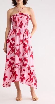 West K Strapless Midi Dress in Pink Floral at Nordstrom Rack, Size X-Small