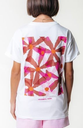 Colourful rebel Flower Square Boxy Tee in Standard White at Nordstrom, Size X-Small Eu