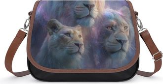 Generic Lion Family Galaxy Womens Crossbody Bag Fashion Shoulder Handbags Message Tote Bag with Adjustable Strap
