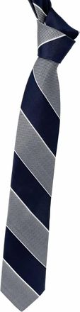Robert Talbott Mens Multi-Textured Stripe Woven Silk Tie In Navy And Grey Wide