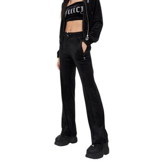 Juicy Couture Pantaloni della tuta in velour con strass - - Trousers - Donna - Nero - L