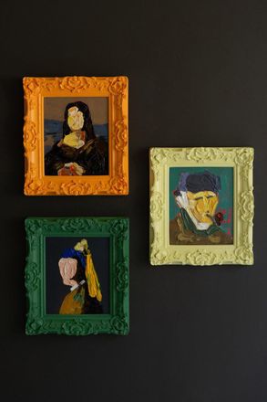 Kalalou Set Of Three Framed Acrylic Portrait Paintings