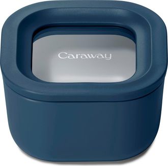 Caraway Mini Square Glass Food Storage Container in Navy at Nordstrom