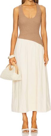 Sovere Haven Dress In Taupe And Cream