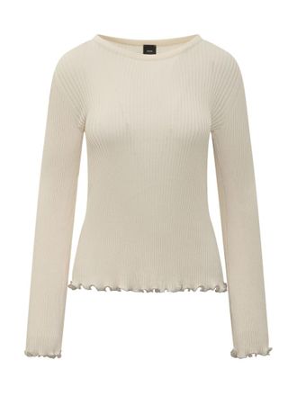 Pinko Off White Knitted Round Neck Sweater