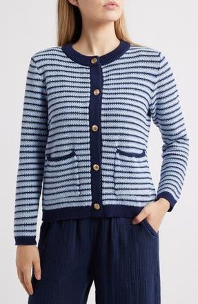 Beach Lunch Lounge Piera Stripe Cardigan in Navy/sky Blue at Nordstrom Rack, Size X-Small