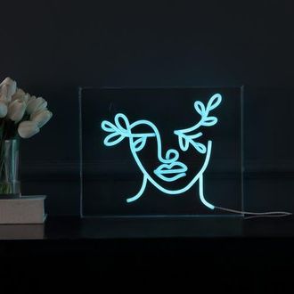 Jonathan Y Designs Teary Contemporary Glam Acrylic Box USB Operated LED Neon Light in Blue at Nordstrom