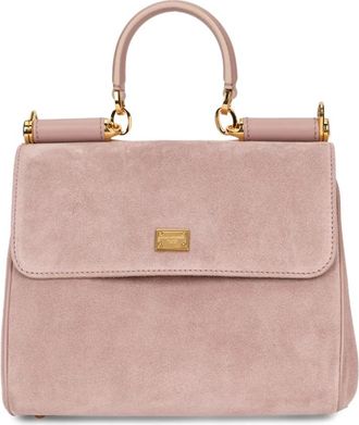 Dolce & Gabbana My Sicily Top Handle Bag - Dames - Handtassen - Roze - ONE Size - Su&egrave;de - Tassen