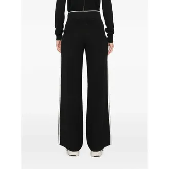 adidas Wide-Leg Ribbed Knit Track Pants - Black