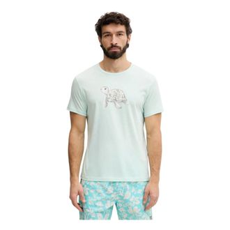 Emporio Armani T-shirt met ronde hals - Heren - T-shirts - Blauw - S - Katoen - Tops