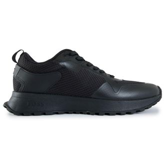 HUGO BOSS Mens Jonah Runn Meth Trainers - Black Nylon - Size UK 7