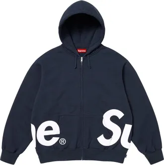 SUPREME Big Logo Zip Up Hooded Sweatshirt Navy SS25SW46-NAVY