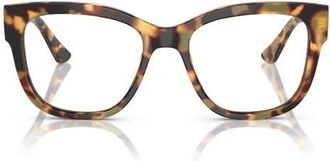 Vogue Eyewear 51mm Square Optical Glasses in Yellow Tortoise at Nordstrom