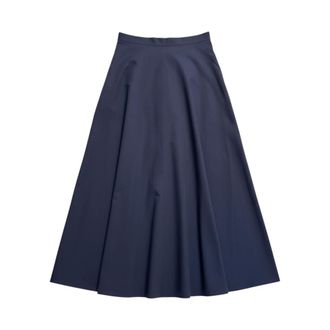 Max Mara Midi Skirts, female, Blue, Size: 3XS Cotton-poplin Skirt