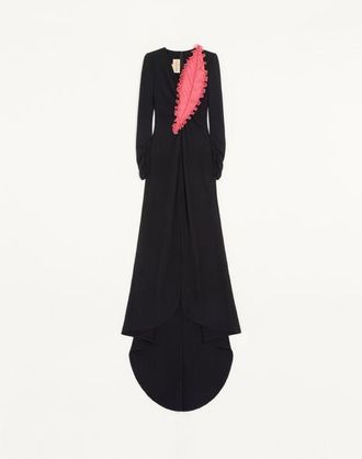Valentino Gown In Cady Couture Ricamato Donna NERO/FUCSIA 36