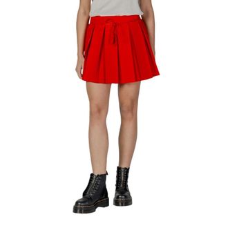 Only Onlmarine Life Mw String Pleat Tlr Mini Rok - Dames - Korte rokken - Rood - M - Polyester - Rokken