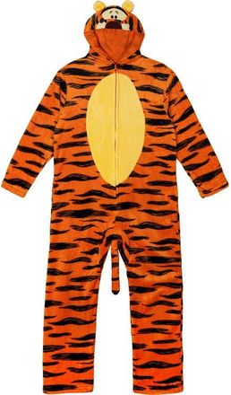 Disney Winnie the Pooh Fleece Hooded Coverall in Tigger Stripe Orange at Nordstrom, Size Xx-Large