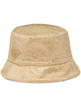 Prada Cappello bucket con cristalli - Oro