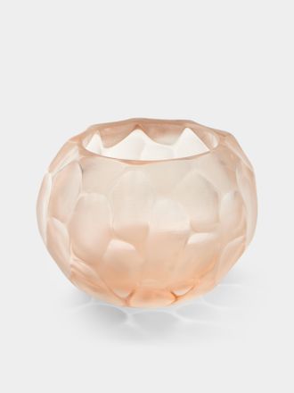 Micheluzzi Glass Bocia Rose Bamboo Hand-Blown Murano Glass Vase (6in/15cm)