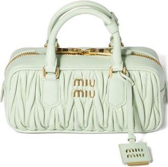 Miu Miu Borsa tote Arcadie matelass&eacute; in pelle - Verde