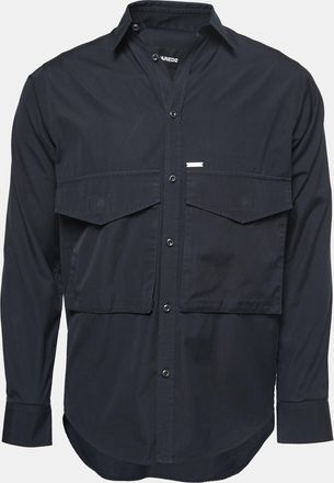 Dsquared2 Black Cotton Pocket Detailed Button Front Shirt