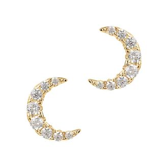 Autentica Crescent Moon Stud Earrings