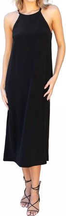 Emerson Fry High Neck Midi Dress In Black