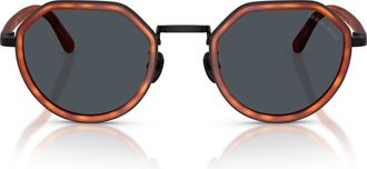 Giorgio Armani 0ar6181 Geometric Tortoiseshell Sunglasses with Metal Accents