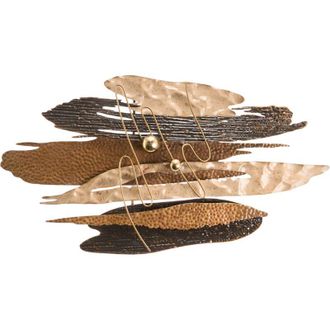 Beliani Decoraci&oacute;n De Pared Elegante De Metal Con Forma Irregular Pieza Decorativa Art&iacute;stica 3d Marr&oacute;n Multicolor Laheen