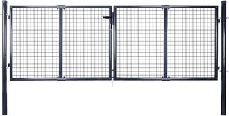 vidaXL Puerta De Jard&iacute;n De Malla De Acero Galvanizado, 306 X 100 Cm, Gris Vidaxl