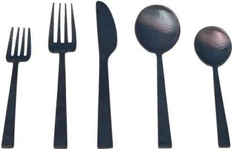 Be Home Hammered Black Flatware Set at Nordstrom