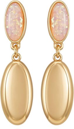 Vince Camuto Oval Drop Earrings in Goldtone/Pink Opal at Nordstrom Rack