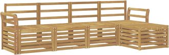 vidaXL Conjunto De Sof&aacute;s De Exterior 5 Uds. Blanco Vidaxl
