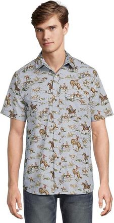 Pendleton Laramie Shirt Short Sleeve Mens Clothing Wild Horse Blue : 2XL, Cotton