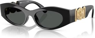 Versace Medusa Oval Zonnebril - Dames - Zonnebrillen - Zwart - 51 MM - Accessoires