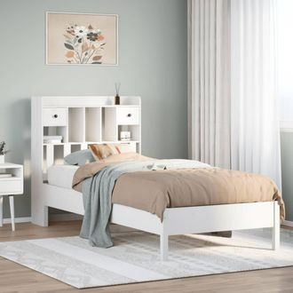 vidaXL Letto Libreria Senza Materasso Bianco 90x190 Cm Massello Pino - Vidaxl