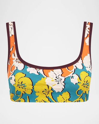 Alemais Splice Floral Scoopneck Bikini Top